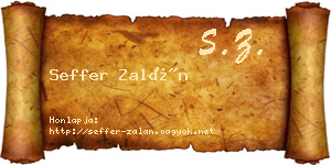 Seffer Zalán névjegykártya